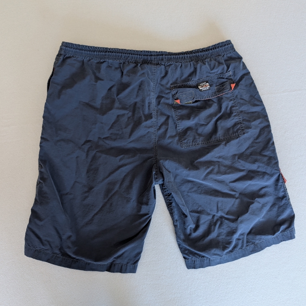 Wear First Men's Vintage Y2K Navy Blue Cotton Nylon Utility Cargo Shorts Sz M image 7